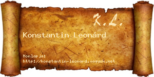 Konstantin Leonárd névjegykártya