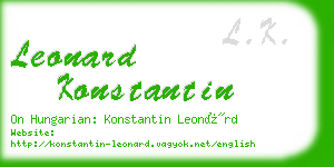 leonard konstantin business card
